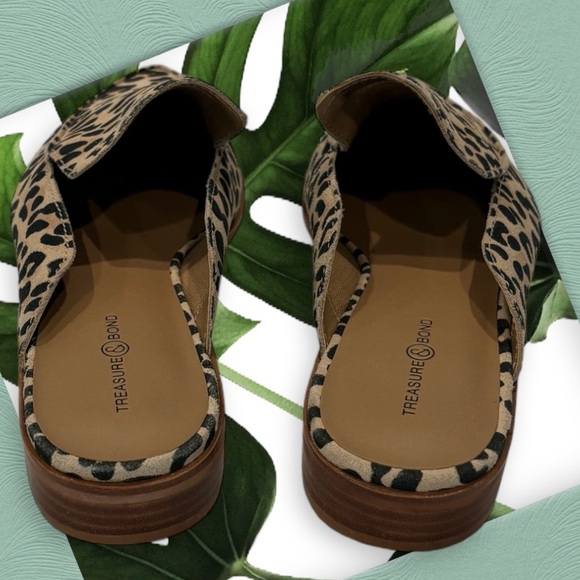 Treasure & Bond Leather Kallie Animal Print Cheetah Mules Slip-On Slides Size 8M - Picture 4 of 7